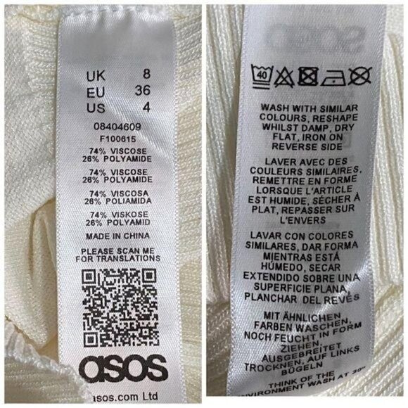 ASOS Off White Front Zip Cropped Top, Size 4 - Picture 11 of 12